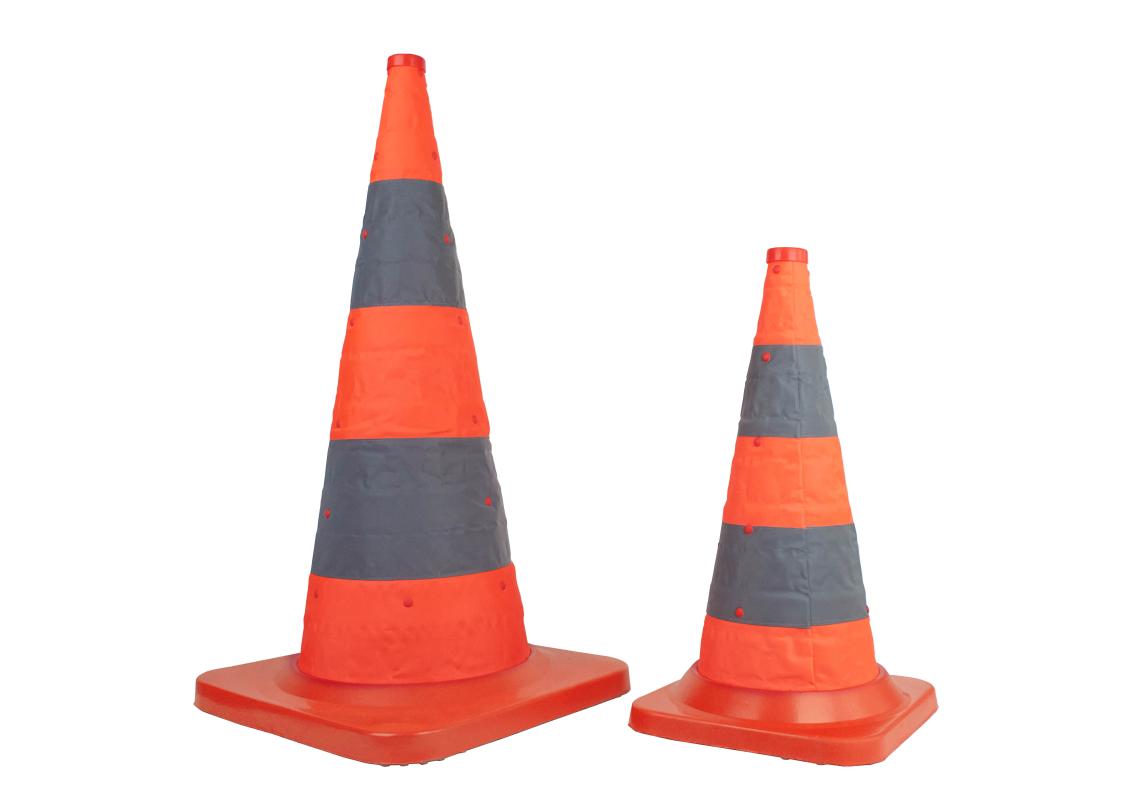 Cono stradale pieghevole da 50 cm con LED e custodia per il trasporto